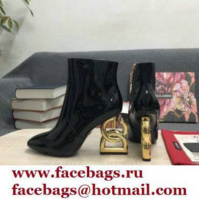 Dolce  &  Gabbana Heel 10.5cm ankle boots with DG Pop heel Patent Black 2022